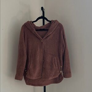 Cozy Brown Button-Up Fleece Jacket